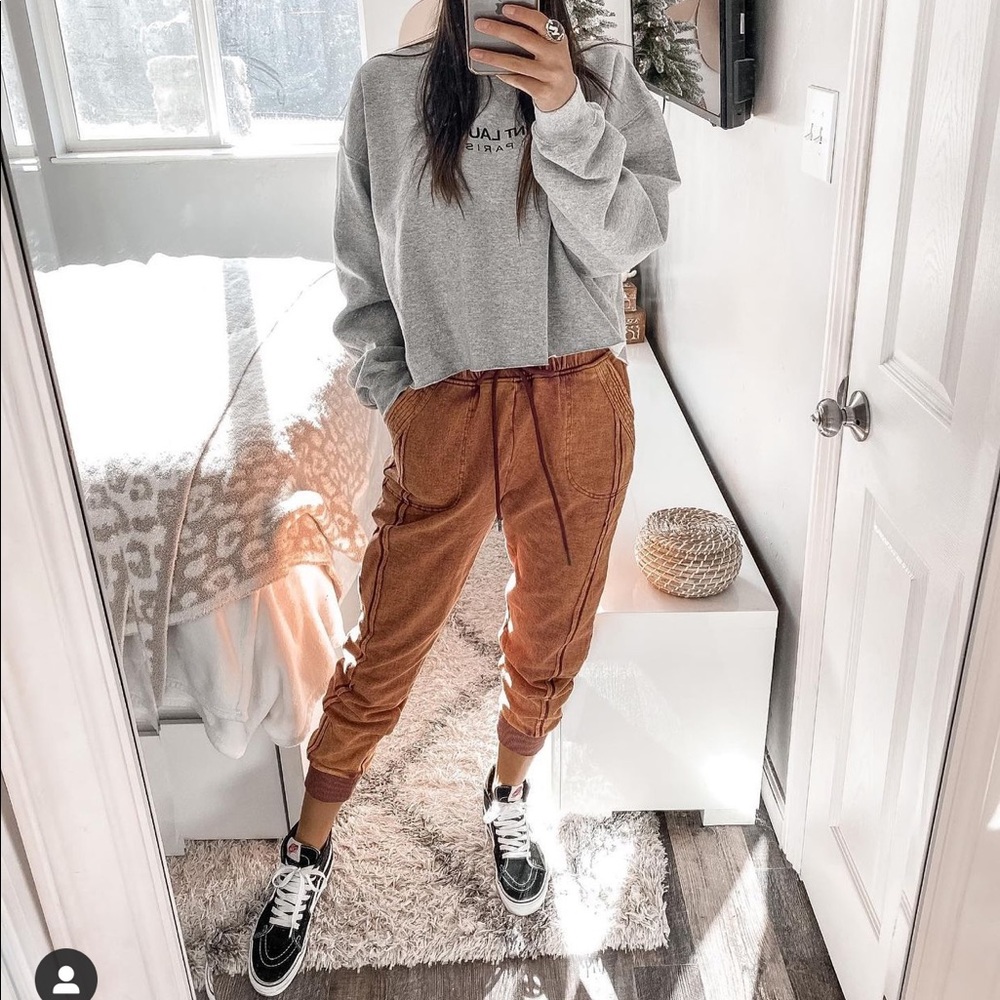 Orange washed joggers
